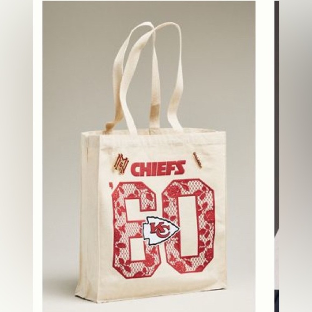 Anthropolgie Kansas City Beige and Red Graphic Tote